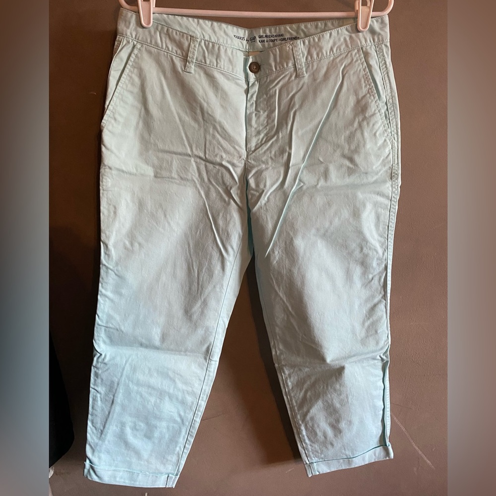 Khakis by GAP Girlfriend Light Minty Blue Pants